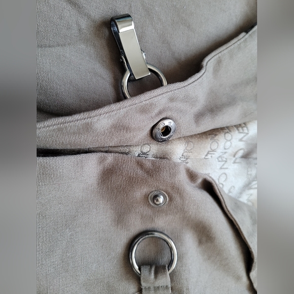 Queen Collection Women's Trench Jacket 100% Cotton Snap&Clasp Khaki/Black Medium - Picture 16 of 16